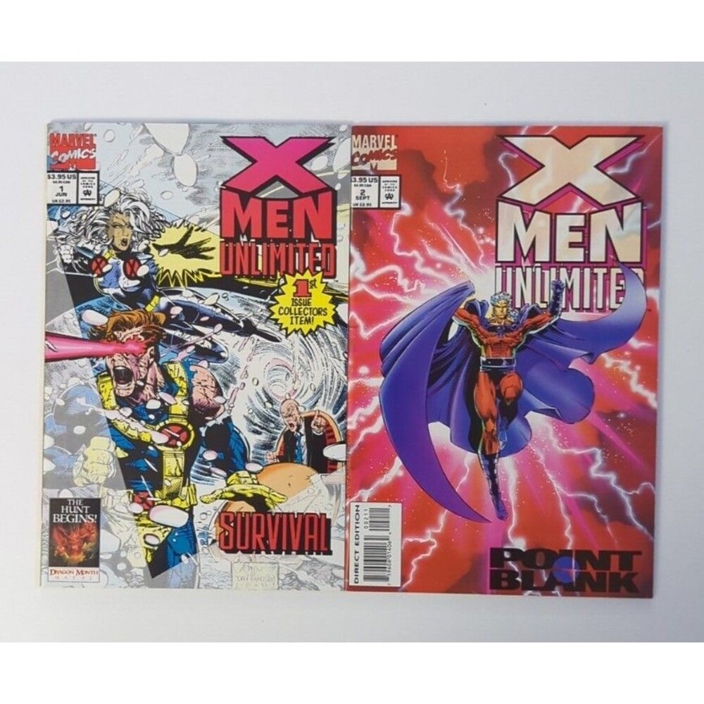 Lot Of 2 1993 X-Men Unlimited Comics #1 & 2 VF/NM